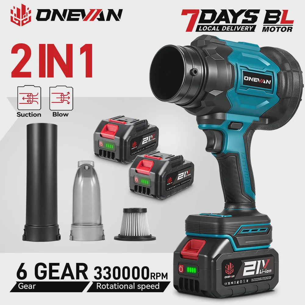 Krachtige 2-in-1 Accu Bladblazer & Zuiger - 3500W, 350m/s, Borstelloos, Makita 18V Compatibel