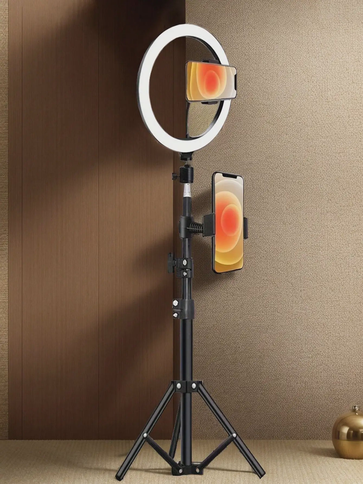 110cm Ring Light Statief Set met Telefoonhouder voor Live Streaming & Selfie