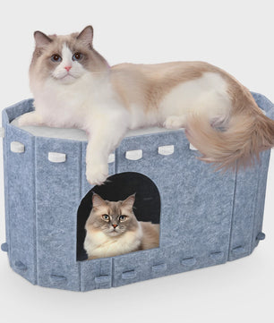 Dubbele Katten Tunnel met Uitneembare Wasbare Filtdelen - Comfort & Krabbescherming