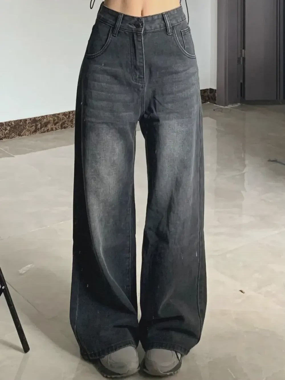 High Waist Jeans Dames - Wijde Pijpen & Shaping Effect - Plus Size Denim Broek