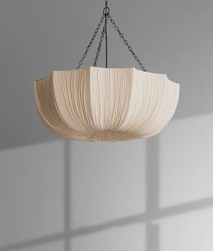 Nordic Wabi Sabi Stof Plafondlamp - Sfeervolle Hanglamp voor Woonkamer, Eetkamer & Slaapkamer