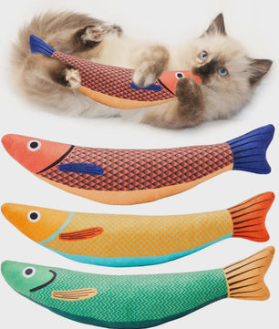 Interactief Vis Speeltje voor Katten met Kattenkruid en Ritselgeluid - Zacht & Duurzaam