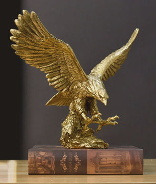 Gouden Adelaar Beeld - Luxe Hars Vogel Sculptuur voor Huis & Kantoor Decoratie