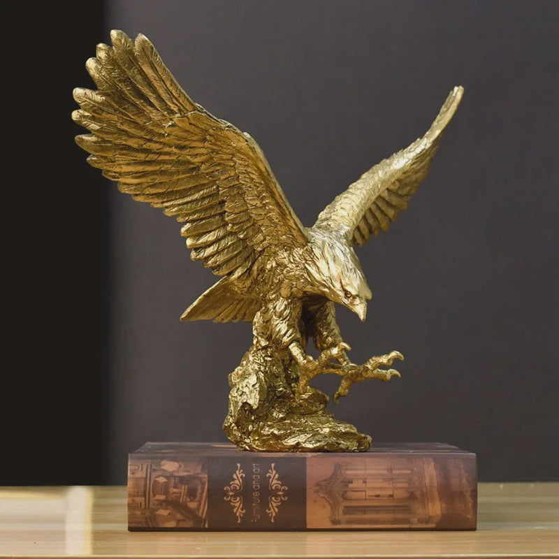 Gouden Adelaar Beeld - Luxe Hars Vogel Sculptuur voor Huis & Kantoor Decoratie