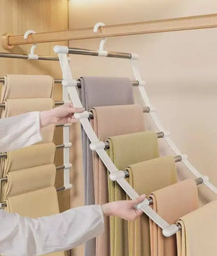 Ruimtebesparende Kledinghanger voor Broeken - 5 Lagen Organizer