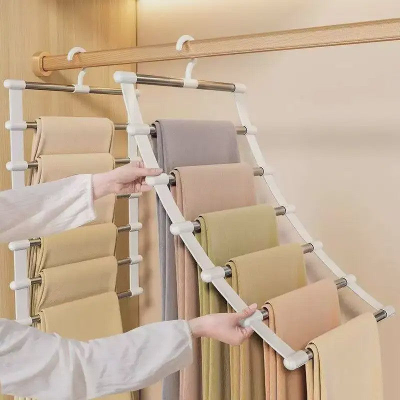 Ruimtebesparende Kledinghanger voor Broeken - 5 Lagen Organizer