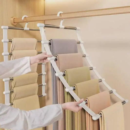 Ruimtebesparende Kledinghanger voor Broeken - 5 Lagen Organizer