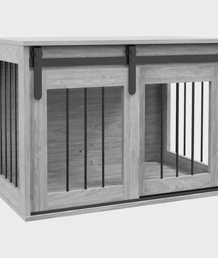 PawHut Hondenbench als Meubel - Met Schuifdeur & Metalen Effect - 80x54x57 cm