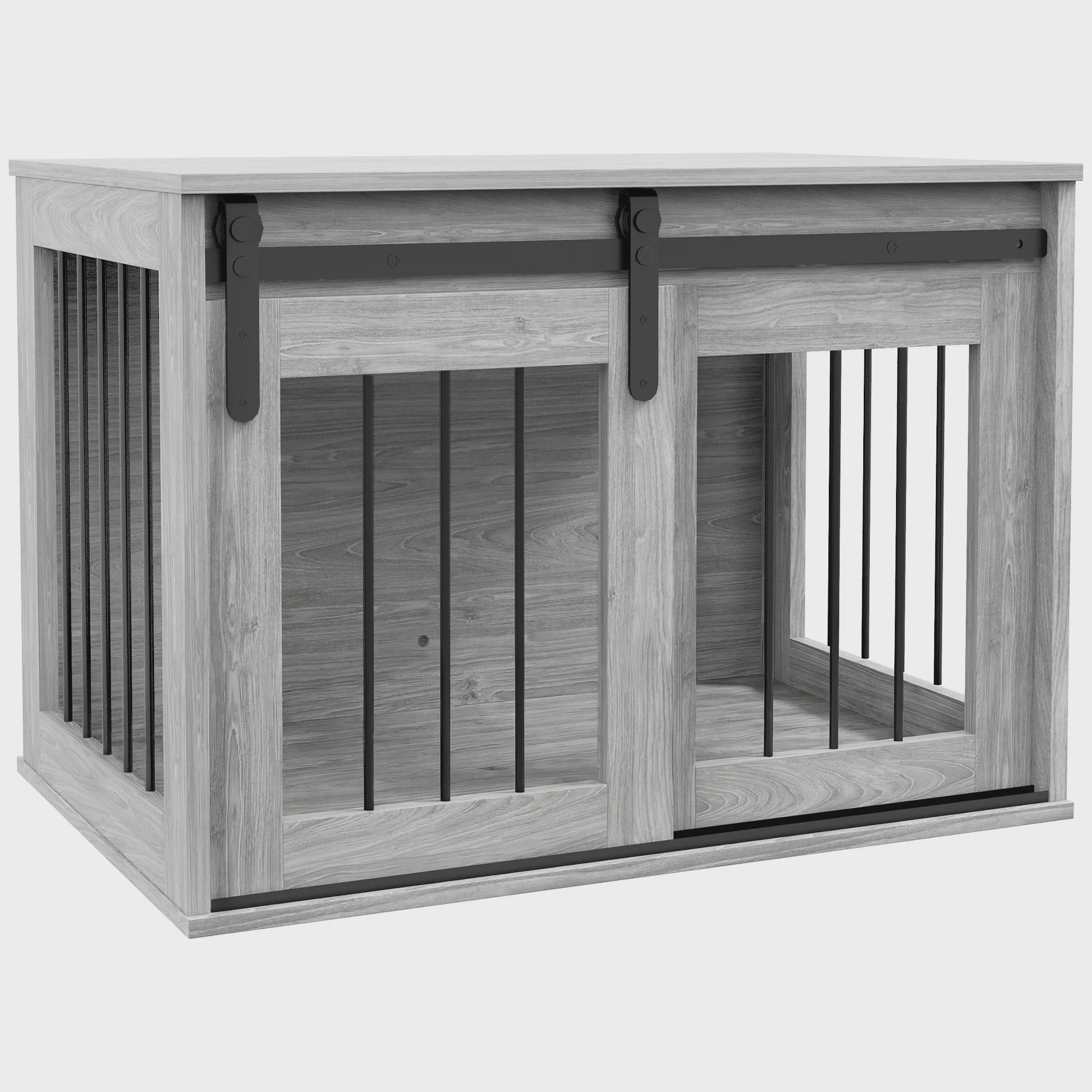 PawHut Hondenbench als Meubel - Met Schuifdeur & Metalen Effect - 80x54x57 cm
