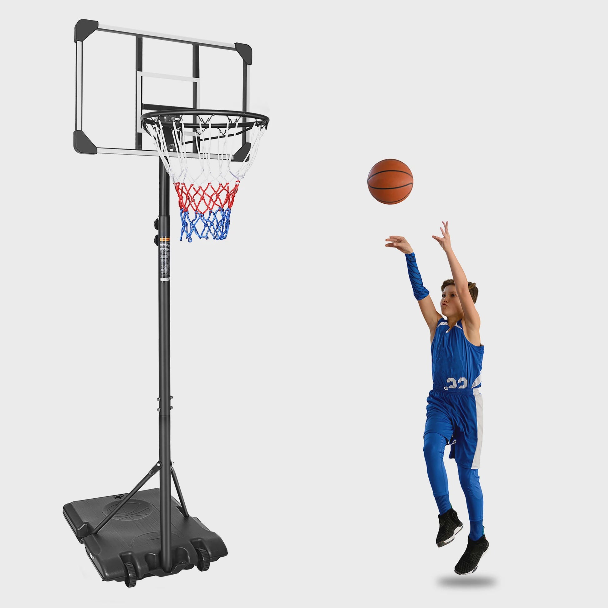Draagbare Basketbalpaal Verstelbaar 170-213 cm met Wielen - Indoor & Outdoor