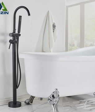 Vrijstaande Badkraan met Douchefunctie - Zwart, Chroom, Goud - Zwenkbare Uitloop & Warm/Koud Water Mixer
