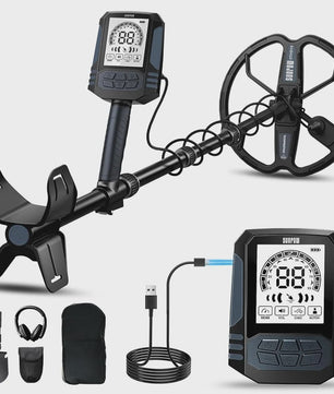 SUNPOW Professionele Metaaldetector voor Volwassenen - Waterdicht, Oplaadbaar & LCD Display