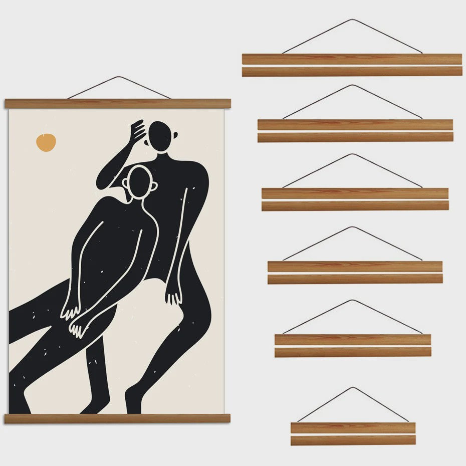 Magnetisch Houten Poster Frame - 21-100 cm - Teak & Pine Hout - Canvas & Poster Hanger