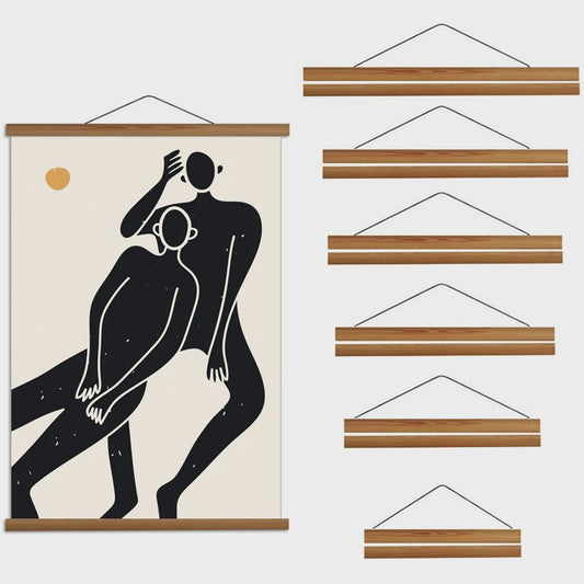 Magnetisch Houten Poster Frame - 21-100 cm - Teak & Pine Hout - Canvas & Poster Hanger