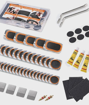 Fietsband Reparatiekit met Vulkaniseerlijm & Plakkers - Bandenplakset voor Mountainbike/Racefiets