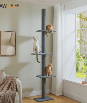 Verstelbare Plafond Kattenboom met Krabpalen - Klimtoren voor Binnen