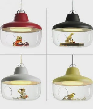 Moderne Glazen LED Hanglamp met Decoratieve Elementen - Sfeervolle Verlichting voor Woonkamer & Kinderkamer