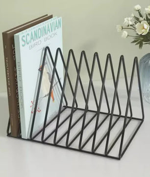 Stijlvolle Metalen Boekenkast & Organiser voor Bureau - Boeken, Tijdschriften & Vinyl