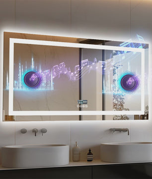 XXL Smart LED Spiegel met Bluetooth, Anti-Condens & Digitale Display