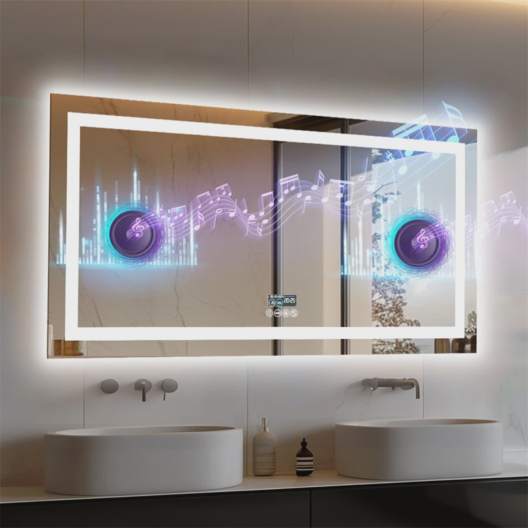 XXL Smart LED Spiegel met Bluetooth, Anti-Condens & Digitale Display