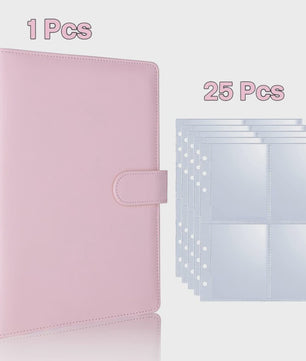 A5 Kpop Fotokaart Binder: Verzamelboek voor Idoolkaarten & Foto's - 25 Pagina's met 4 Vakjes
