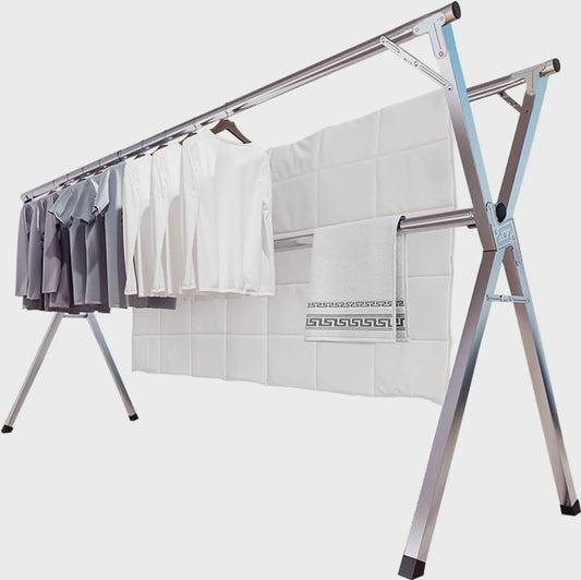 XXL RVS Kledingrek Droogrek - Opvouwbaar, Indoor & Outdoor Gebruik