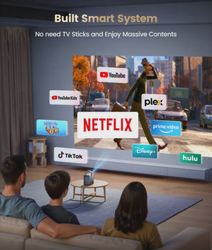 Wimius P61 Portable 4K Projector - Officiële Netflix, 1600 ANSI Lumen, Auto Focus, WiFi 6