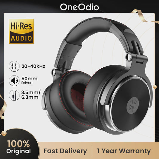 OneOdio Studio DJ Koptelefoon - Over-Ear, Hi-Res Audio, Ingebouwde Microfoon, 3.5mm/6.35mm