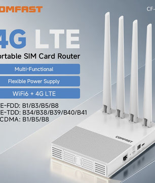 COMFAST AX300 4G LTE WiFi 6 Router met 4 Antennes - Draagbare Hotspot