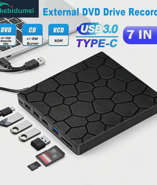 Externe DVD/CD Brander & Speler met USB 3.0 en Type-C | 7-in-1 Multifunctionele Drive voor PC & Mac