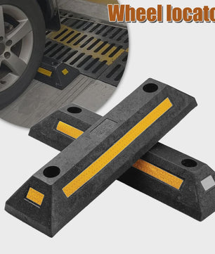 2x Heavy-Duty Wielstop Parkeerstopper met Reflecterende Strips - Veilige Parkeerhulp voor Garage & Oprit