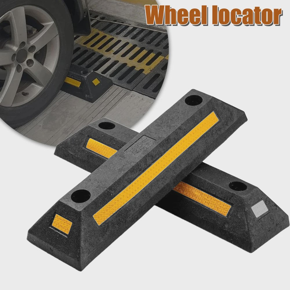 2x Heavy-Duty Wielstop Parkeerstopper met Reflecterende Strips - Veilige Parkeerhulp voor Garage & Oprit