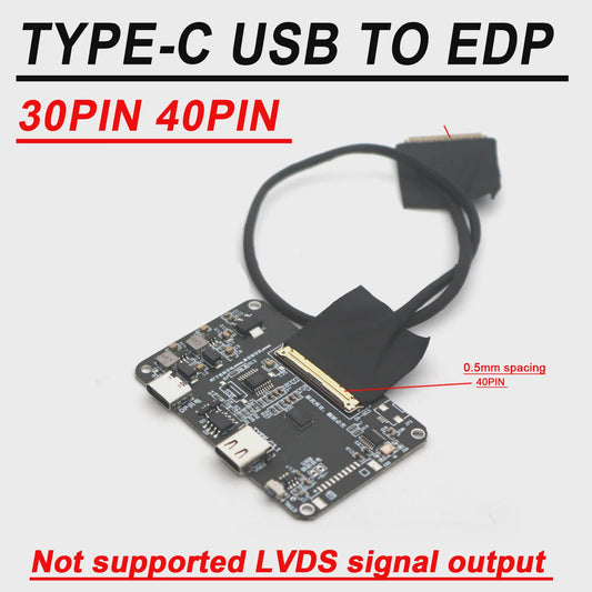 Type-C naar EDP Driver Board voor 2K/4K Schermen - 30/40 Pin Connectoren
