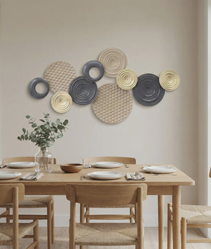 Moderne 3D Metaal Wanddecoratie Multi Disc - Wrought Iron Huisdecoratie