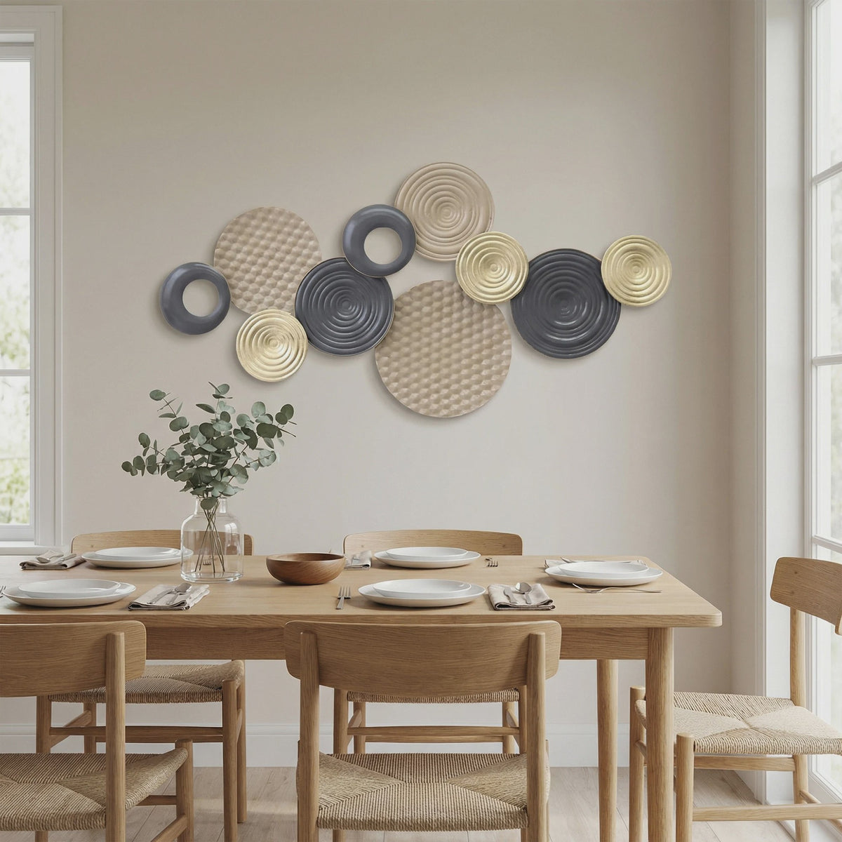Moderne 3D Metaal Wanddecoratie Multi Disc - Wrought Iron Huisdecoratie