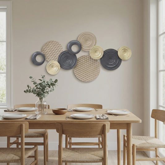 Moderne 3D Metaal Wanddecoratie Multi Disc - Wrought Iron Huisdecoratie