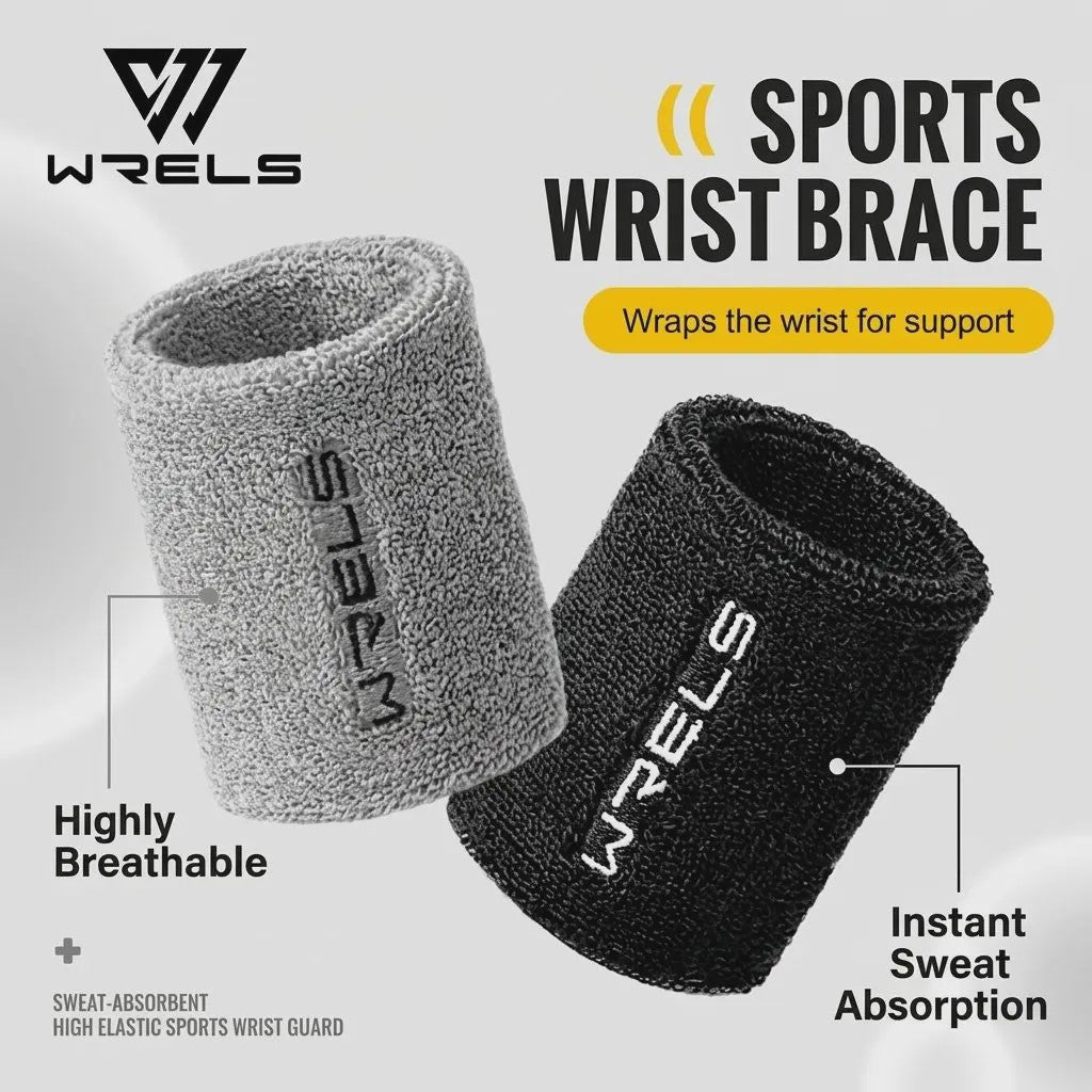 WRELS Sport Polsband - Zweetabsorberend Terry Cloth voor Fitness, Tennis, Yoga