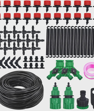 Micro Druppels Irrigatie Systeem Kit - Verstelbare Druppelaars voor Tuin, Terras & Gazon