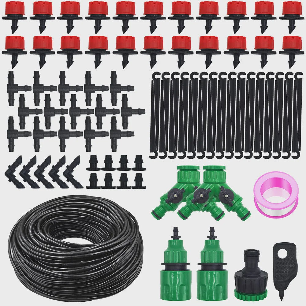 Micro Druppels Irrigatie Systeem Kit - Verstelbare Druppelaars voor Tuin, Terras & Gazon