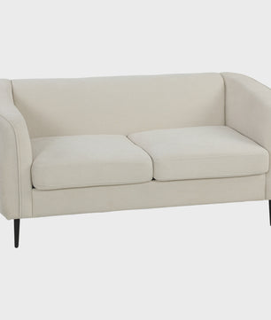 HOMCOM Sofa Velours Beige - Comfortabele 2-zits bank met verende kussens