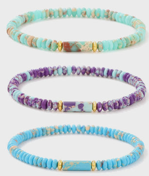 Natuurstenen Kralen Armbanden - Picasso Jasper & Zee Sediment Turquoise