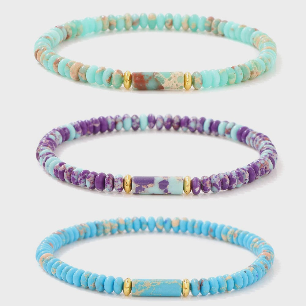 Natuurstenen Kralen Armbanden - Picasso Jasper & Zee Sediment Turquoise