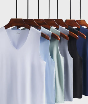 Heren IJszijde Tanktop: Ademend, Slim Fit en Mouwloos Zomerhemd