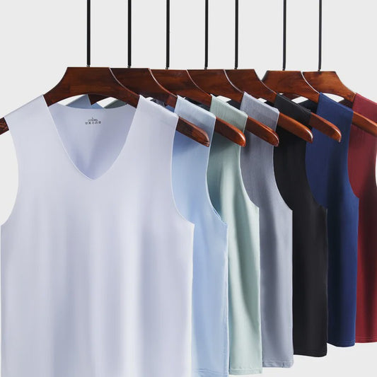 Heren IJszijde Tanktop: Ademend, Slim Fit en Mouwloos Zomerhemd