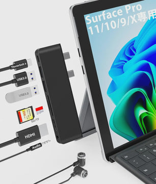 7-in-1 USB-C Docking Station voor Surface Pro 9/10/11/X met 4K HDMI, 100W PD & SD/TF Kaartlezer