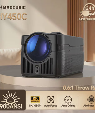 Magcubic HY450 Ultra Short Throw Projector: 900 ANSI Lumen, 1080P Native, 8K Support, Auto Focus & Offset