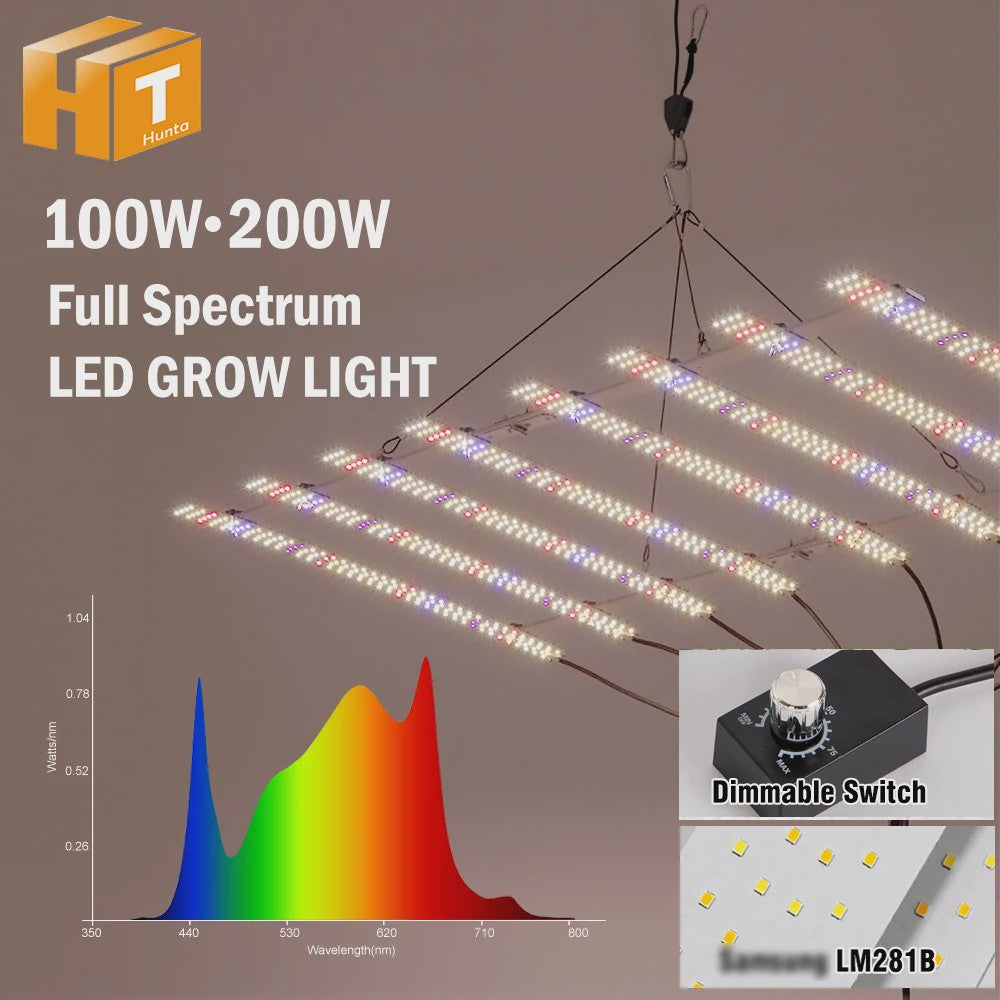 Full Spectrum LED Groeilamp 100W-200W Dimbare Plantlamp voor Groenten en Bloemen