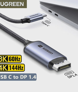 UGREEN USB-C naar DisplayPort 1.4 Kabel - 8K@60Hz, Thunderbolt 3/4 Compatibel voor MacBook Pro & iPad