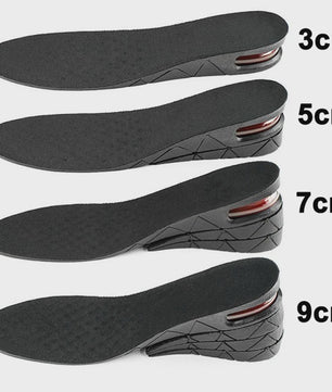 Verhoog je Lengte: Inlegzolen met Luchtvering voor 3-9 cm Extra Hoogte