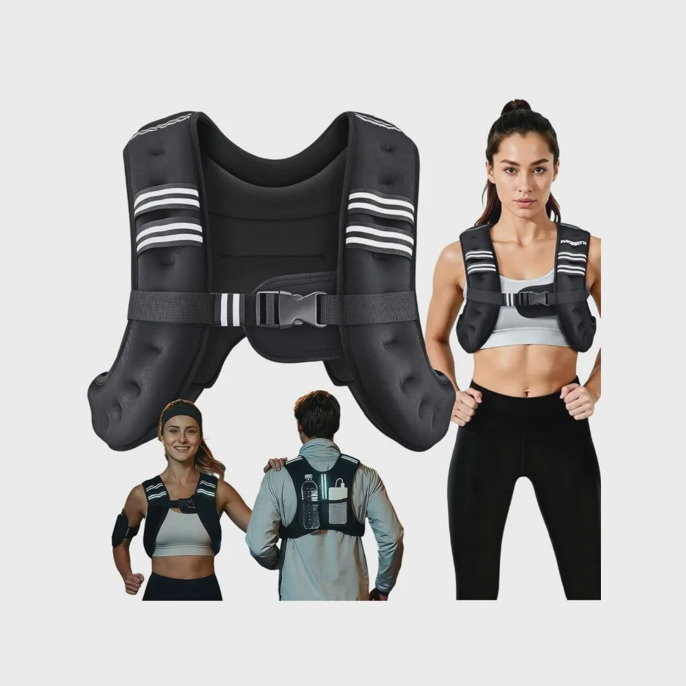 Verzwaarde Vest 5.4kg (12 Lbs) - Verstelbaar & Ademend voor Fitness, Yoga, Jogging